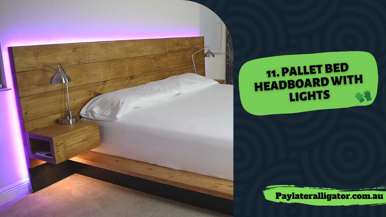 Full Storage Pallet Bed Headboard with Lights