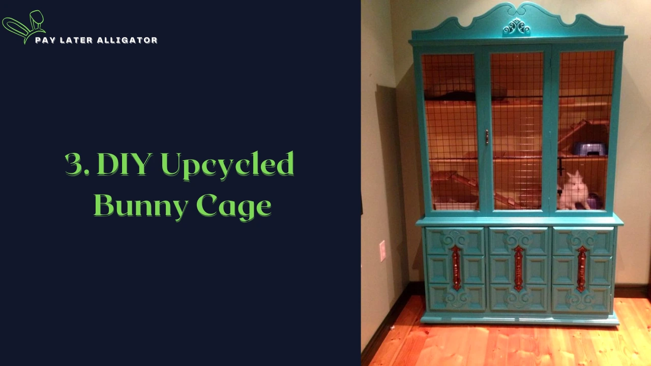 Upcycled Bunny Cage from a TV Cabinet