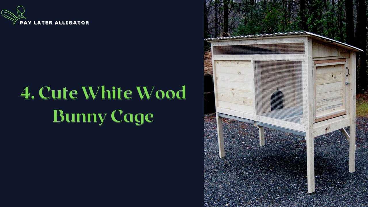Cute White Wood Bunny Cage