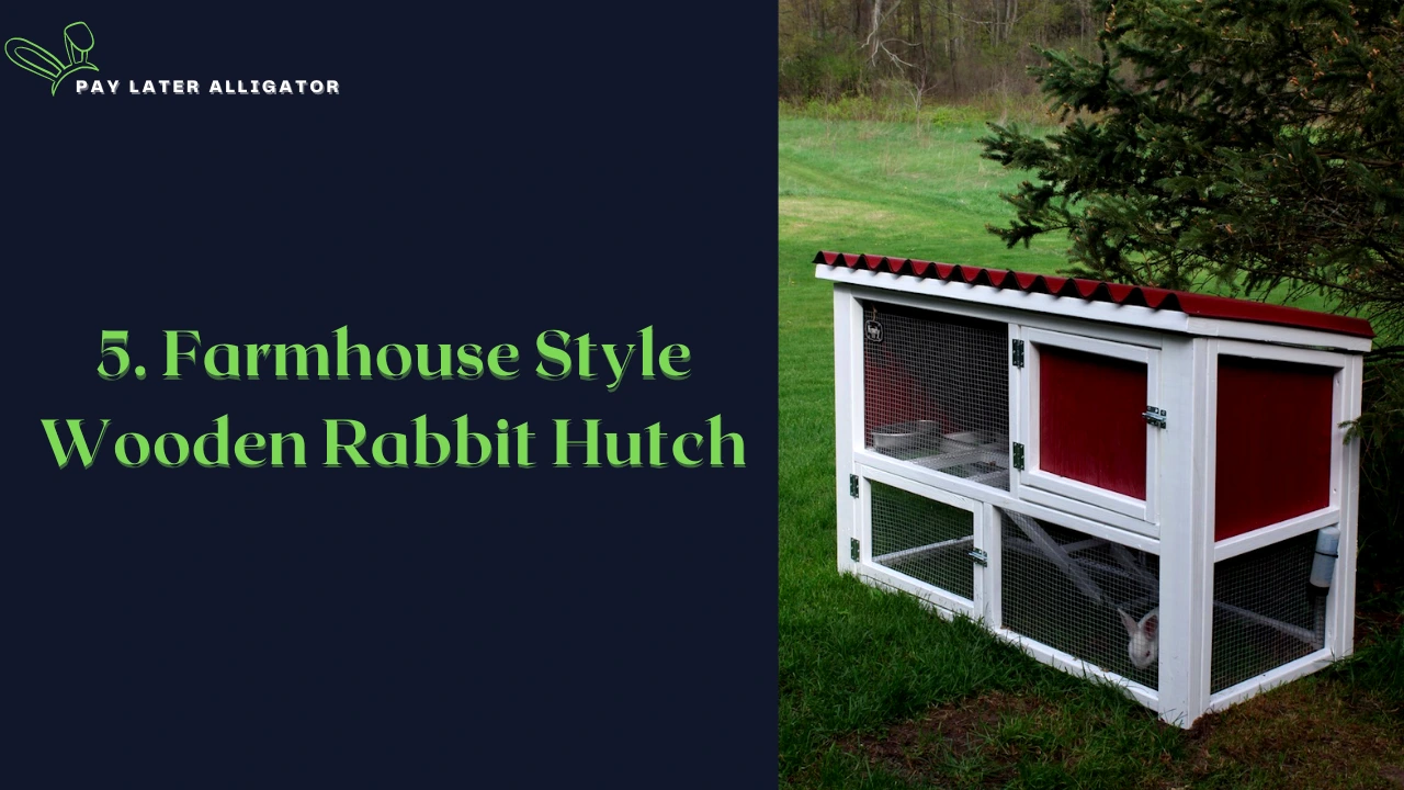 Farmhouse Style Wooden Rabbit Hutch