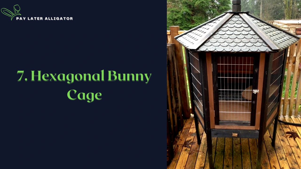 Hexagonal Bunny Cage with Lower Storage Area