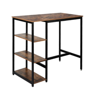 High Bar Table Pub Industrial 3-Tier Storage Shelf Wooden Cafe 110CMX60CM