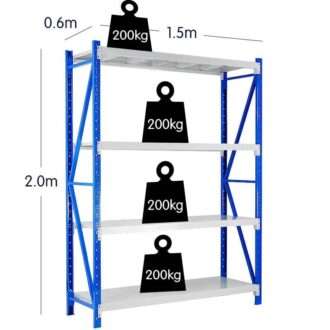 1 Bay Garage Storage Steel Rack Shelving 1.5m 800kg