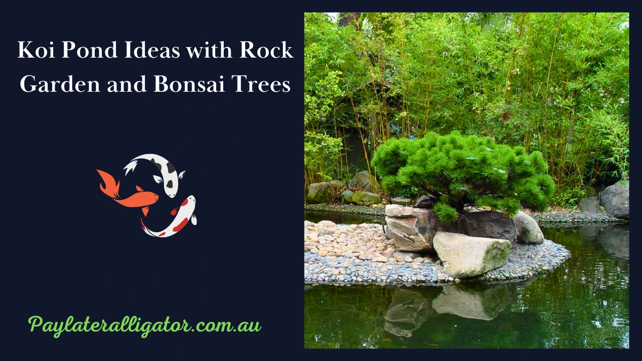 Zen Pond with a Rock Garden and Bonsai Trees