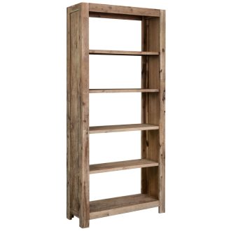 5-Tier Bookcase Solid Acacia Wood