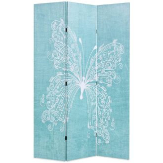 Stratton Folding Room Divider Butterfly Blue