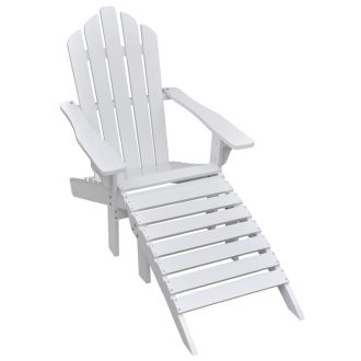 Garden Chair with Ottoman Wood