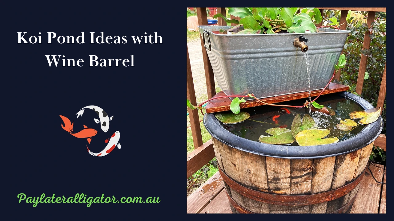 Koi Pond Ideas with Wine Barrel
