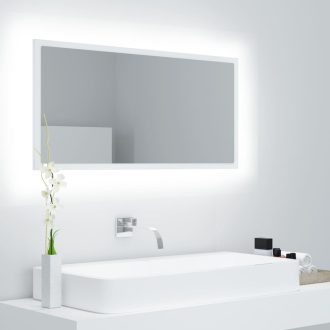 LED Bathroom Mirror 90×8.5×37 cm Engineered Wood