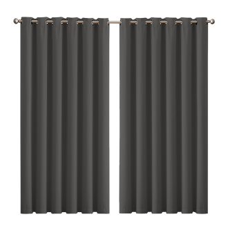 2x Blockout Curtains Panels 3 Layers Eyelet Room Darkening