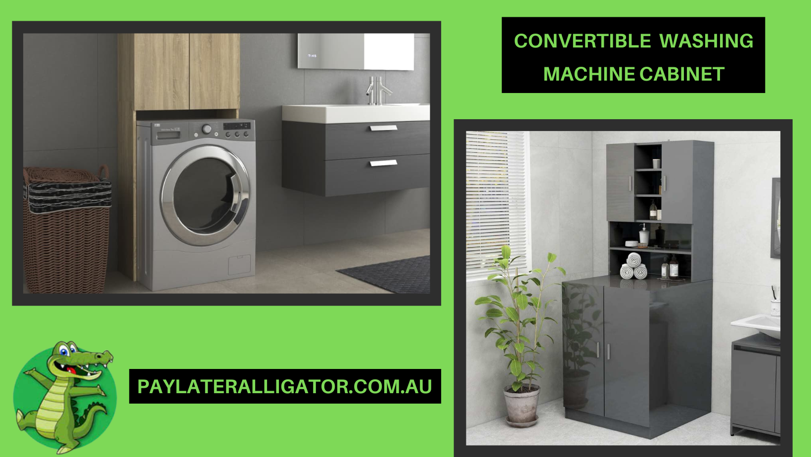 Convertible washing machine cabinet
