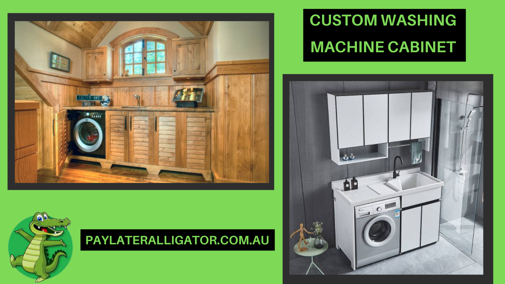 Custom washing machine cabinet