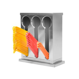 Stainless Steel Buffet Restaurant Spoon Utensil Holder Storage Rack