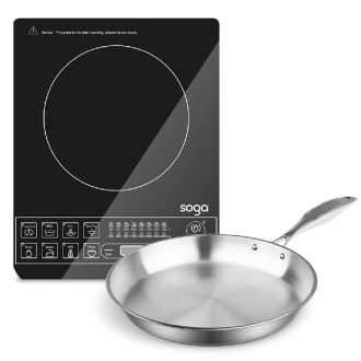 Electric Smart Induction Cooktop and Stainless Steel Fry Pan Cooking Frying Pan