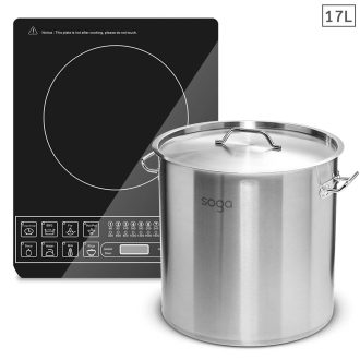 Electric Smart Induction Cooktop and Stainless Steel Stockpot Stock Pot