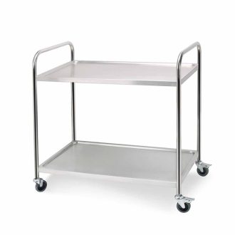 Stainless Steel Kitchen Dinning Food Cart Trolley Utility Round