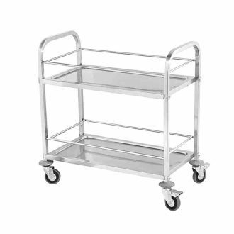 2 Tier Stainless Steel Drink Wine Food Utility Cart