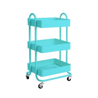 Kitchen Trolley Cart Steel Storage Rack Shelf Organiser Wheels