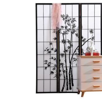 Scituate Free Standing Foldable Room Divider Privacy Screen Bamboo Print