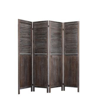 Colleyville Room Divider Folding Screen Privacy Dividers Stand Wood Brown