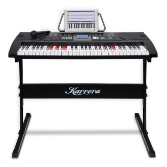 Karrera 61 Keys Electronic LED Keyboard Piano with Stand
