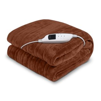 Laura Hill Heated Electric Blanket Throw Rug Coral Warm Fleece