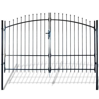 Double Door Fence Gate with Spear Top 300 x 225 cm