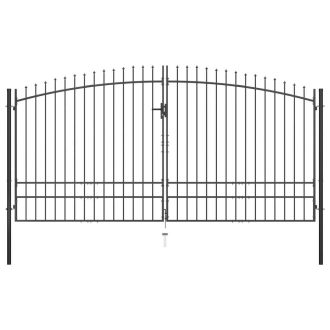 Double Door Fence Gate with Spear Top