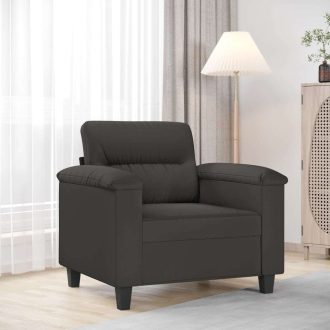 Angeles Sofa Chair Dark Grey Microfibre Fabric