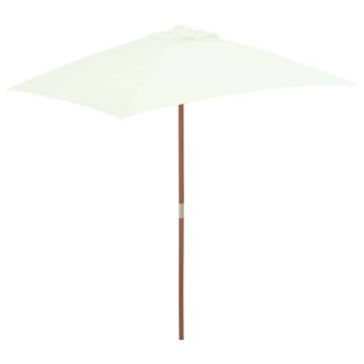 Outdoor Parasol with Wooden Pole 150×200 cm