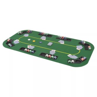 8-Player Folding Poker Tabletop 4 Fold Rectangular Green