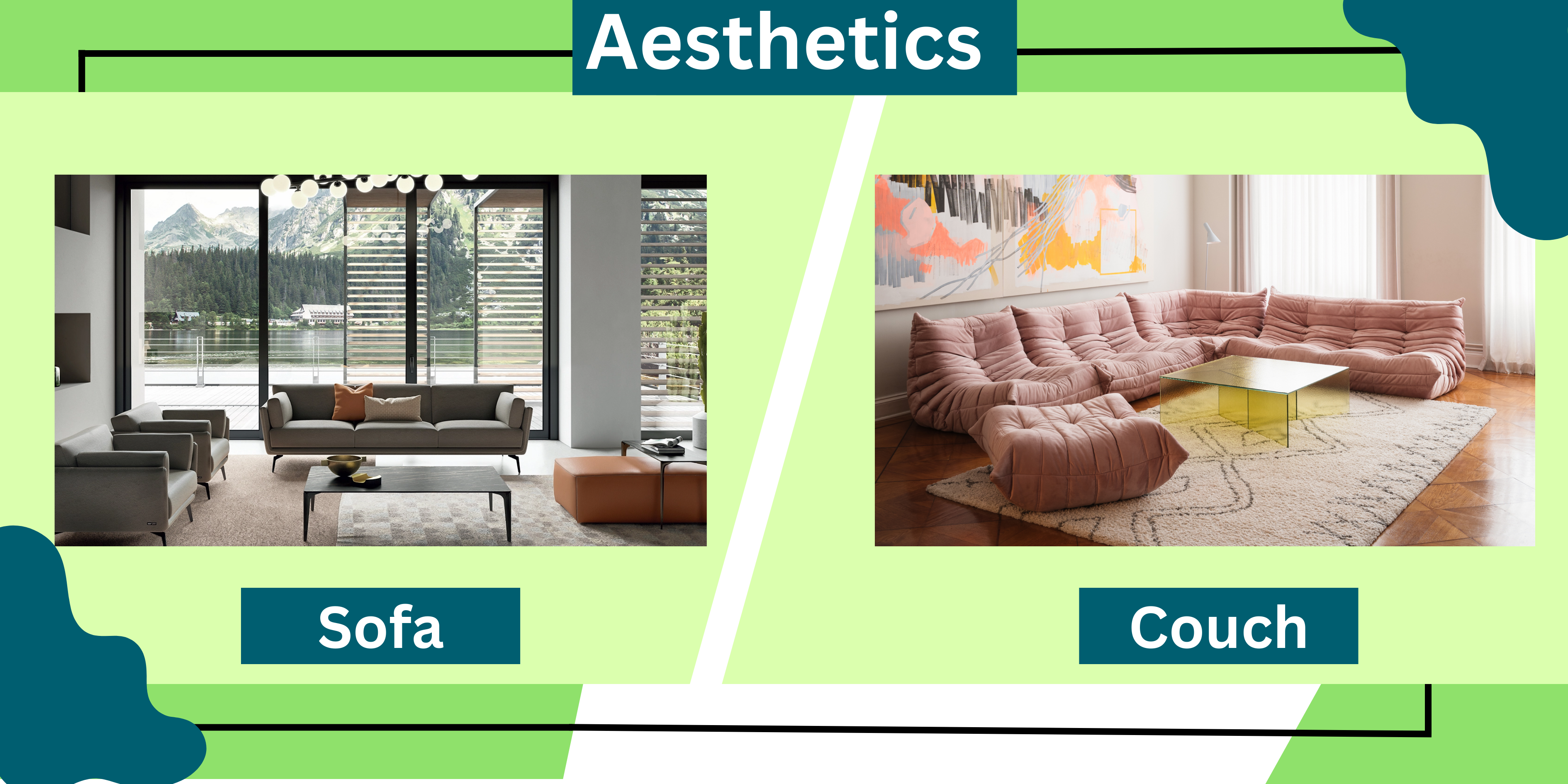 Aesthetics Sofa vs Couch