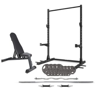 CORTEX SR3 Squat Rack & BN-6 Bench Package + 90kg Standard Tri-Grip Weight Set