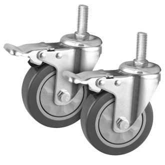 2X 4″ Heavy Duty Polyurethane Swivel Castor Brake Wheels