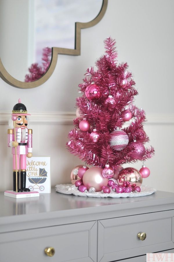 All-pink Tree with Chalkboard Ornaments