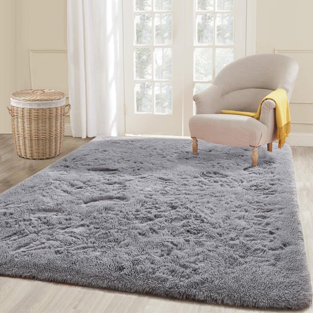 Soft and Plush Solid Shag Bedroom Rug Ideas 