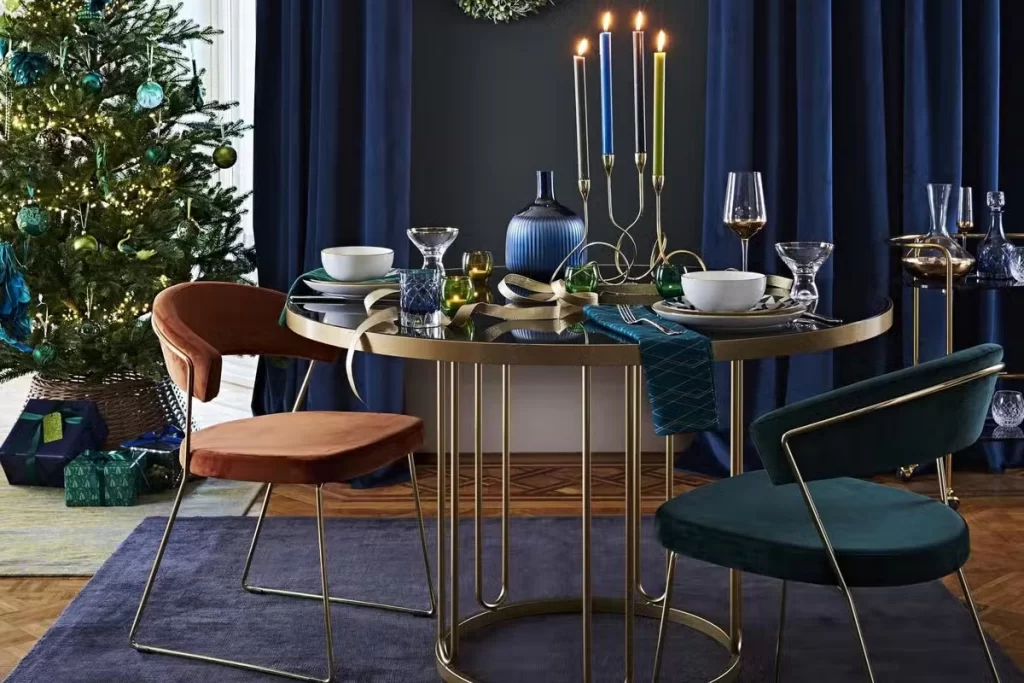 Blue Christmas Table Decorations for christmass