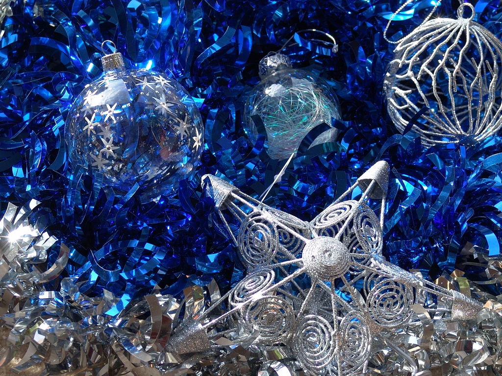 Blue and Silver Ornaments