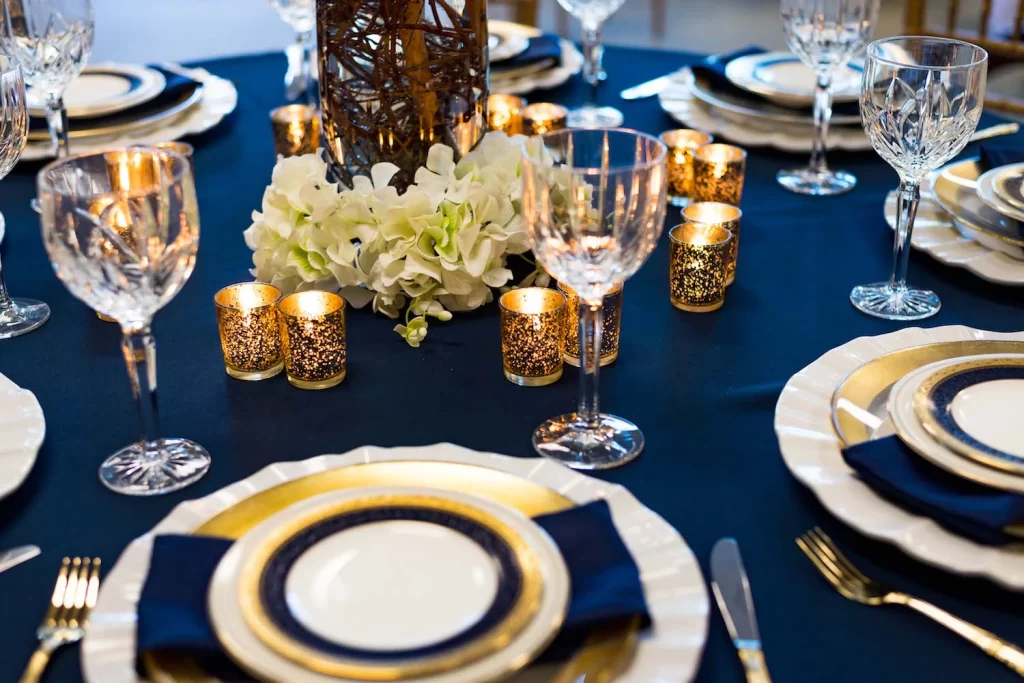 Blue and Silver Tablescape Decoration for christmas