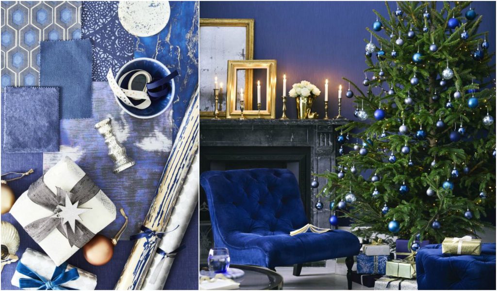 Christmas Home Decor with Navy Blue