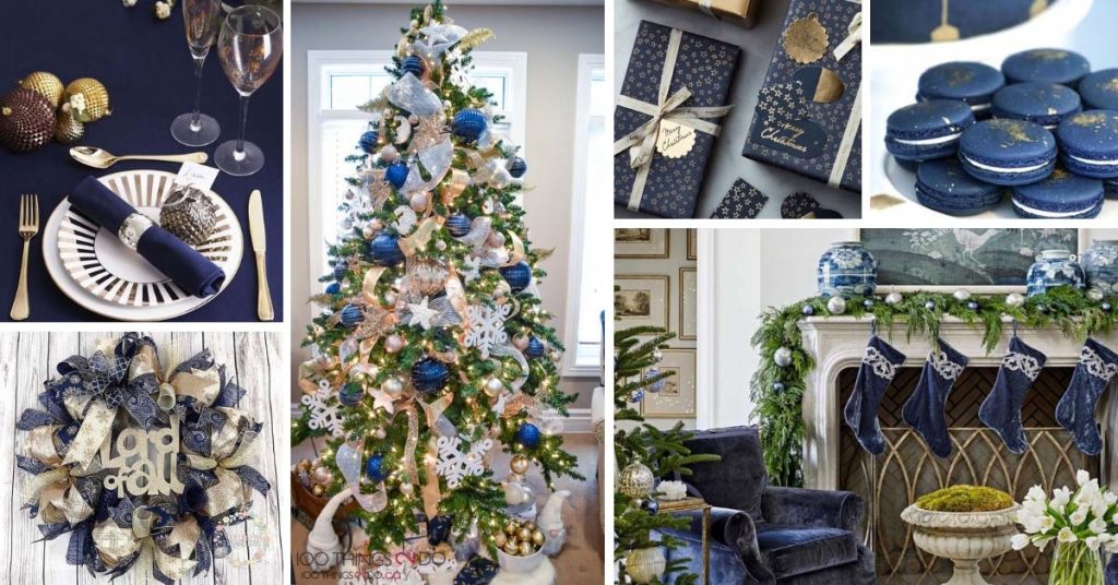 Christmas Home Decor with Navy Blue