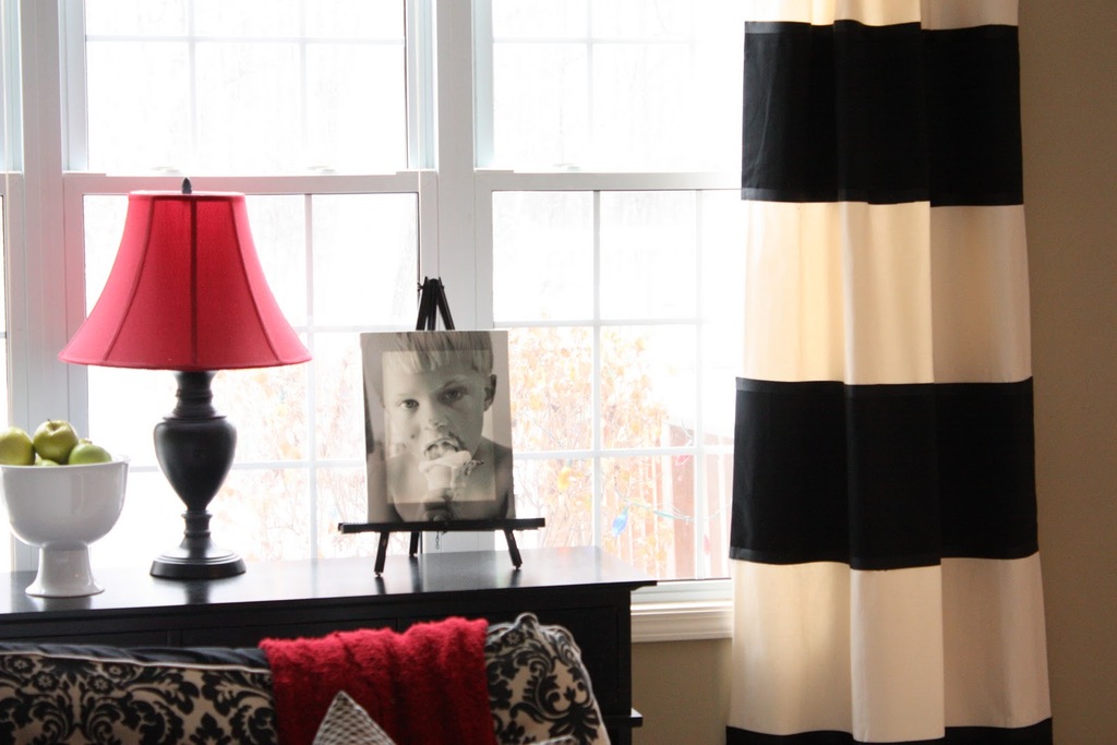 DIY Black and White Striped Curtains