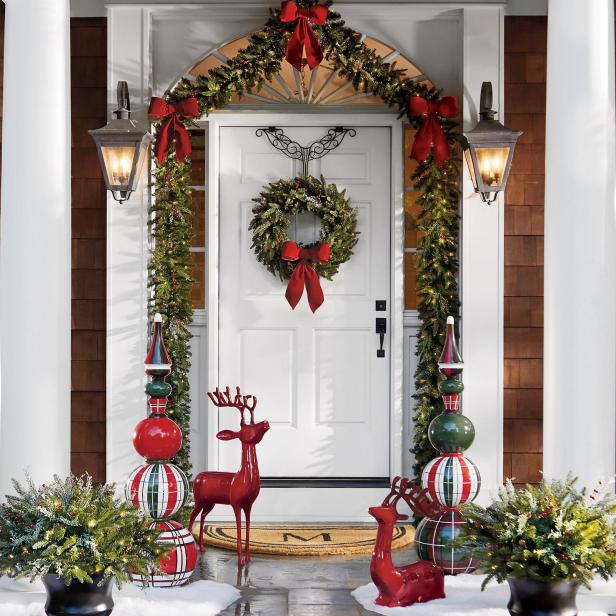 Front Door or Back Door Wreath with Garland ideas