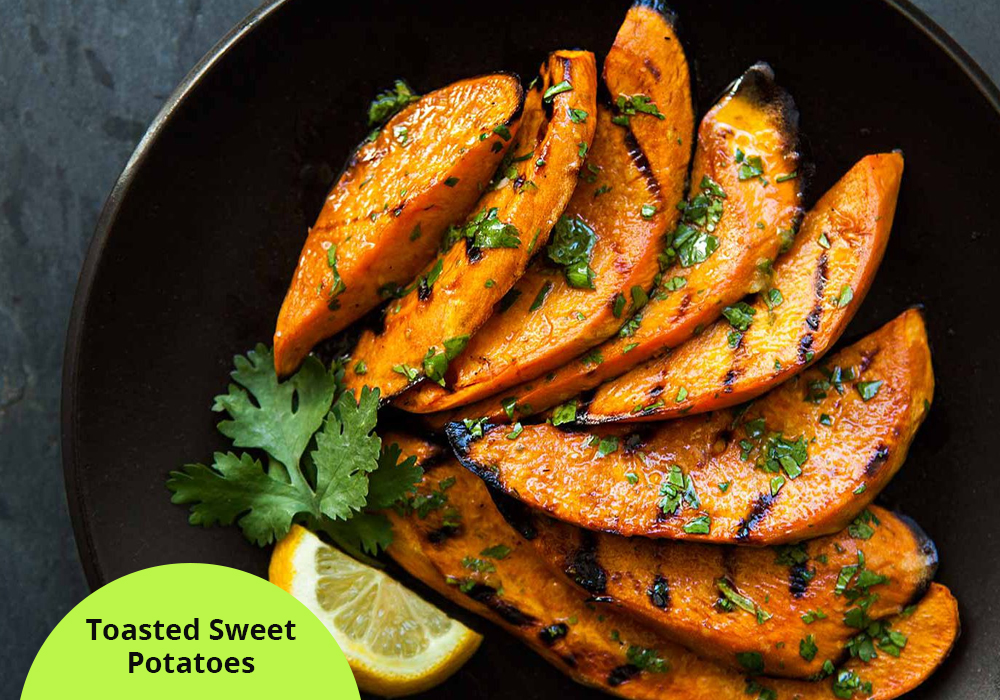 Toasted Sweet Potatoes in Grill Press