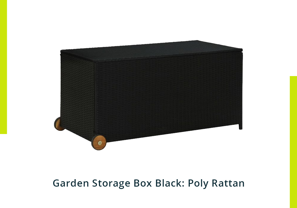 Garden Storage Box with Poly Rattan