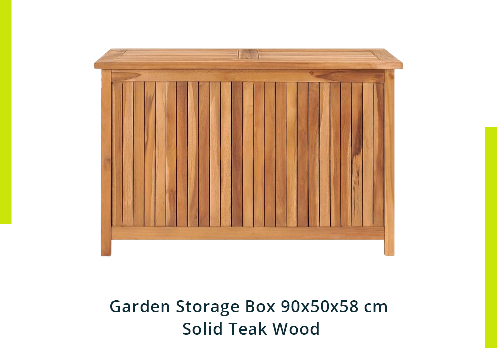 Solid Teak Wood Garden Storage Box