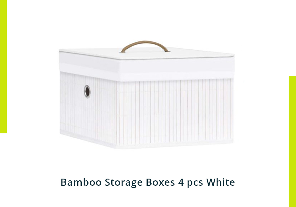 Bamboo Outdoor Storage Boxes White