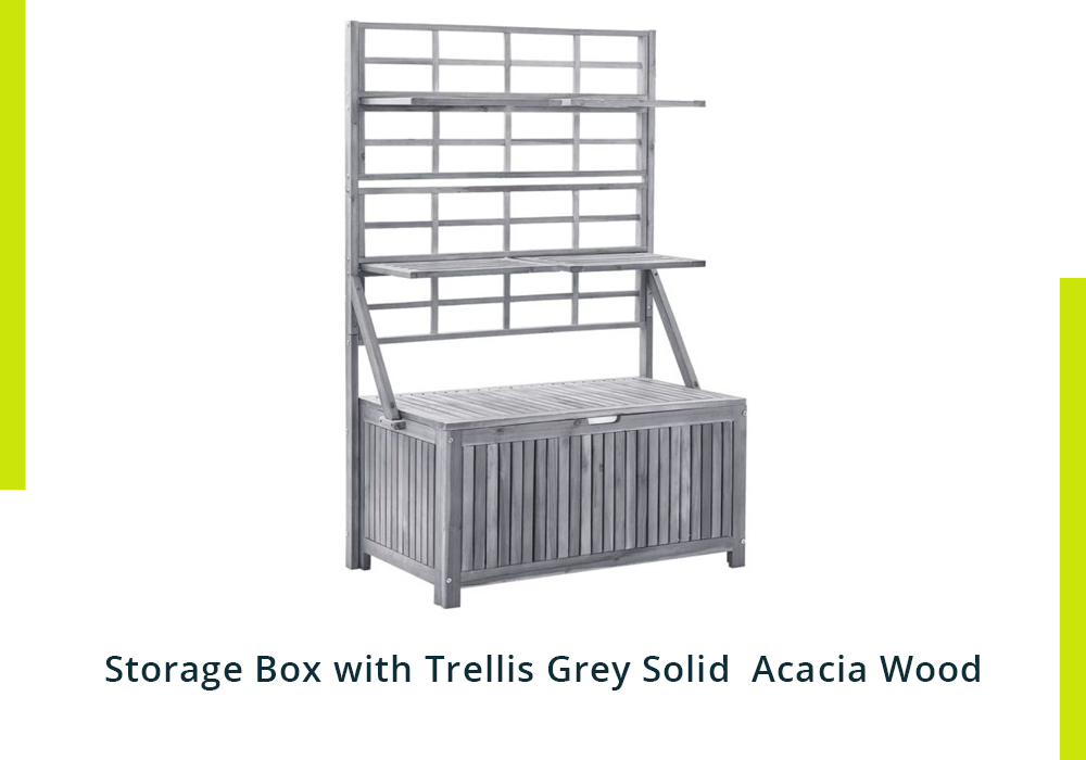 Storage Box with Trellis Grey