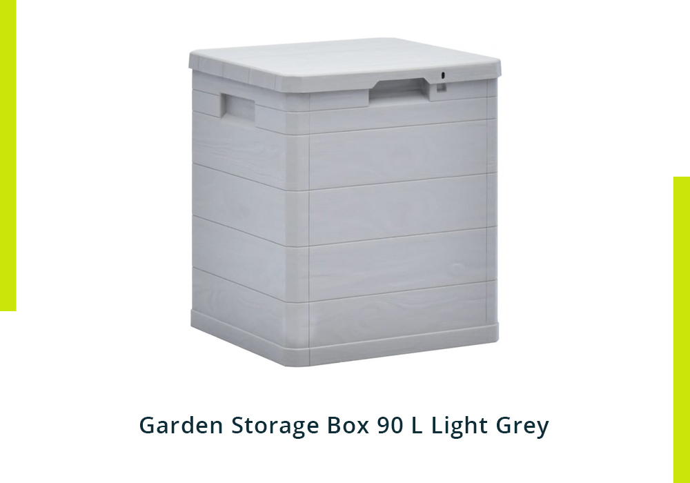 Garden Storage Box 90 L Light Grey