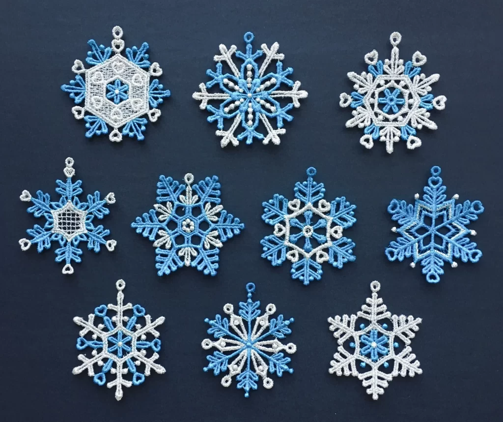 Silver and Blue Snowflakes Decoration for christmas